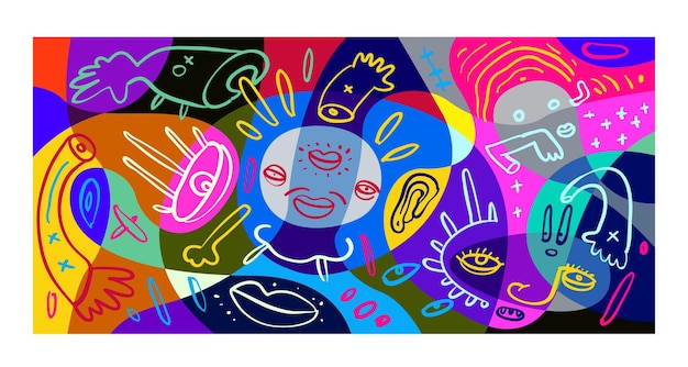 colorful abstract banner template with dummy text for web design landing page and print material