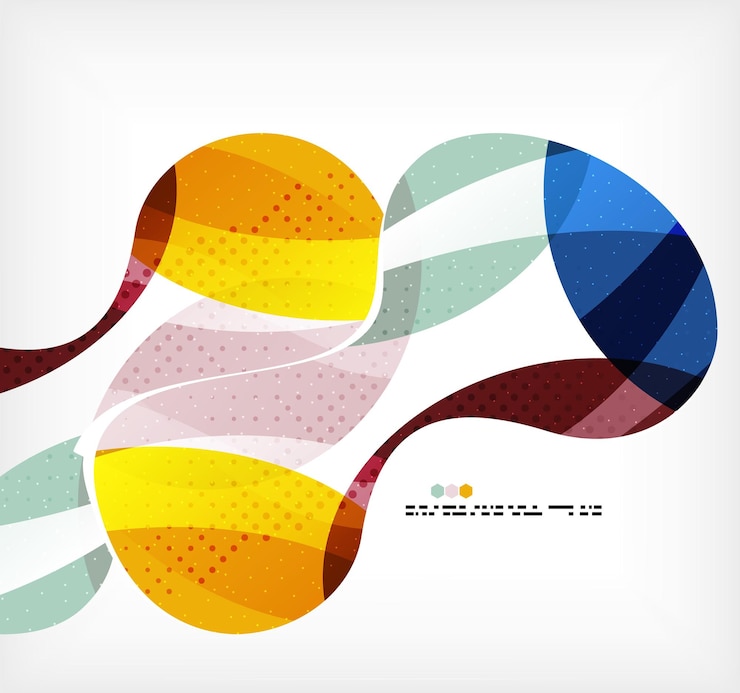 Vector colorful abstract flowing shapes