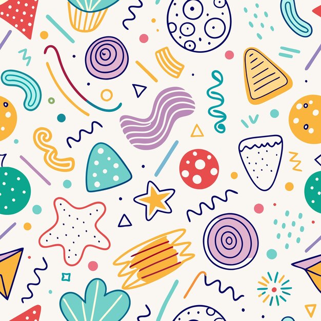 colorful abstract geometric shapes seamless pattern design