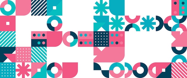 Colorful abstract geometric vector pattern mosaic shapes banner For banner background business or technology presentation web brochure cover layout wallpaper