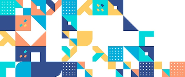 Colorful abstract geometric vector pattern mosaic shapes banner For banner background business or technology presentation web brochure cover layout wallpaper
