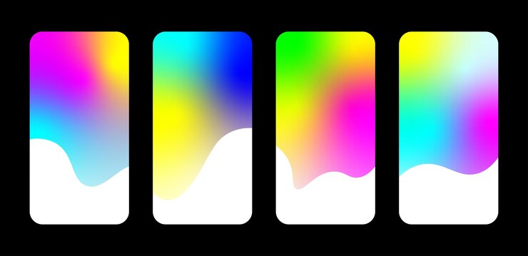 Vector colorful abstract gradients banners in vibrant patterns