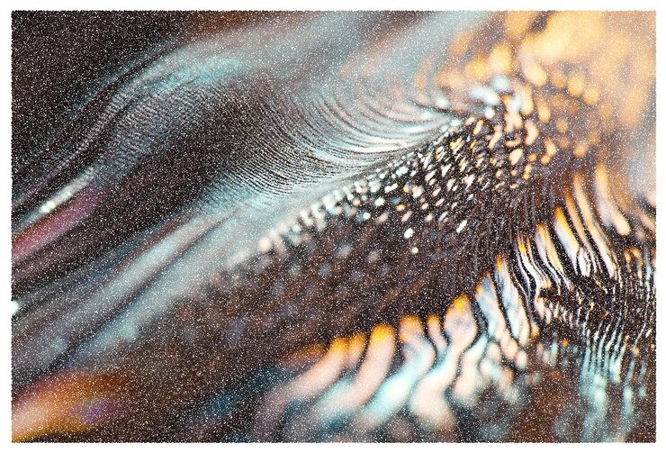 Vector colorful abstract waveform with glitter texture overlay