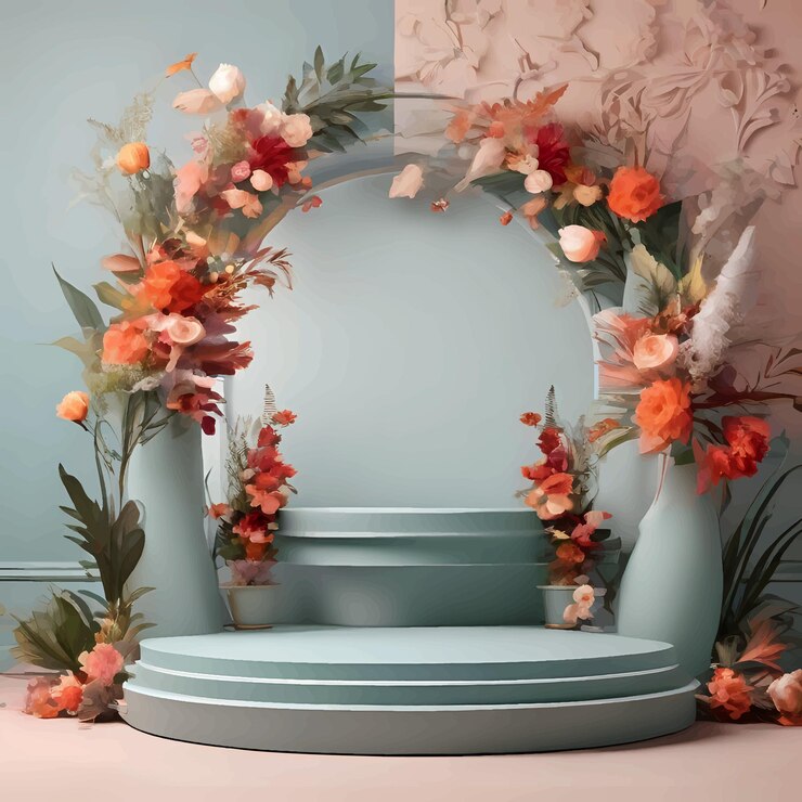 colorful background 3d podium