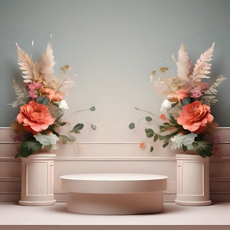 colorful background 3d podium