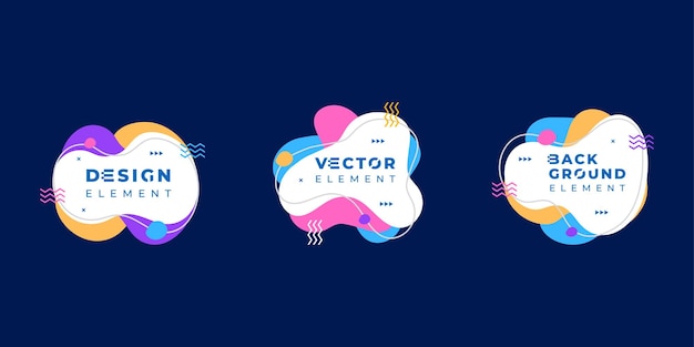 Colorful bubble fluid shape element design for text tittle presentation banner Illustration