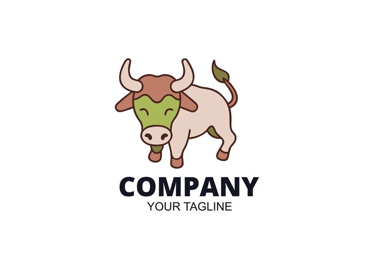 Colorful Bull Masctok logo template