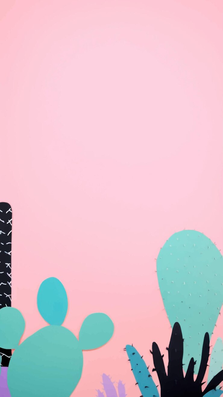 Vector colorful cactus desert illustration