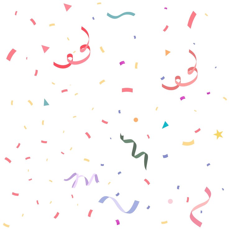 Vector colorful celebration background with confetti isolated on white background
