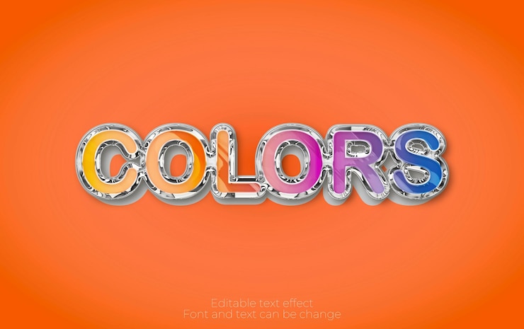 Vector colorful editable vector text effect