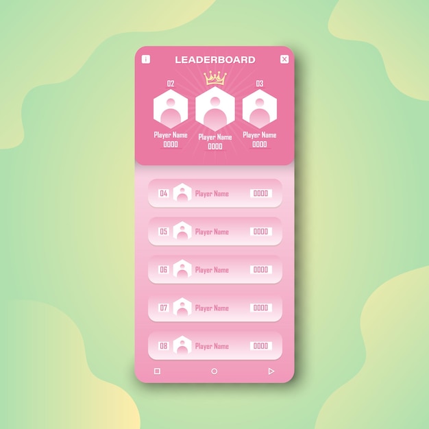 Colorful Game leaderboard with abstract background
