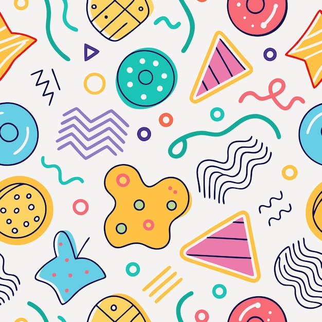 Colorful Geometric Abstract Shapes Pattern Seamless Design