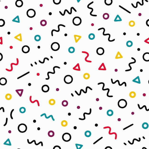 colorful geometric shapes form abstract pattern on white background