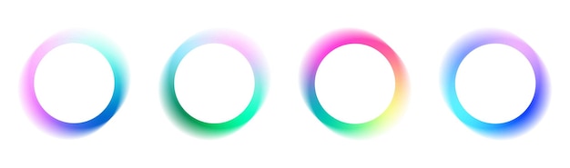 colorful gradient circle frame vector design watercolor collection isolated