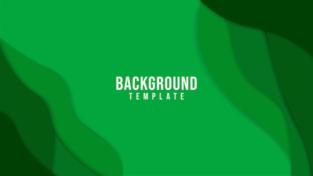 Colorful green wave paper cut background template Flyer Cover banner Trendy vector abstract