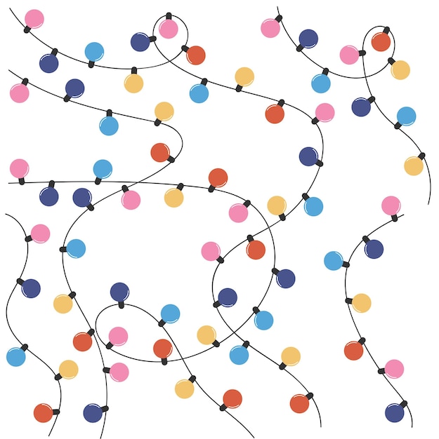 colorful hand drawn christmas garland