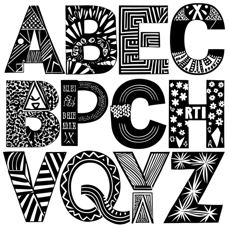 colorful letter pattern background