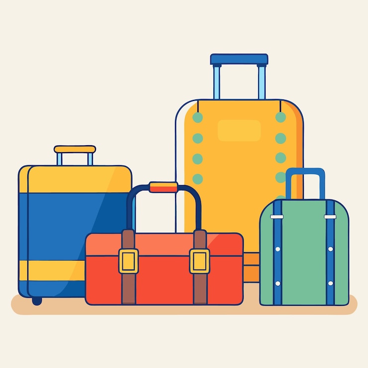 Vector colorful luggage set