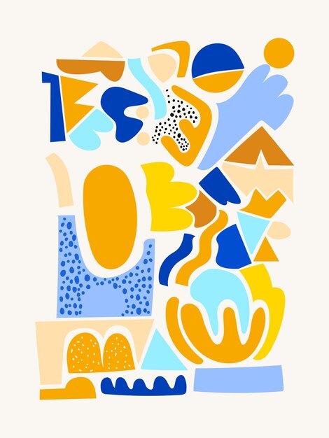 Colorful Memphis shapes geometric hand drawn vector illustration background