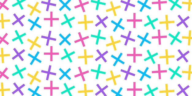 colorful memphis style geometric pattern on white background