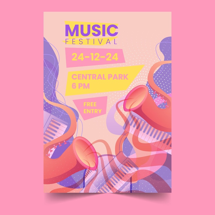 Vector colorful music festival poster background vector