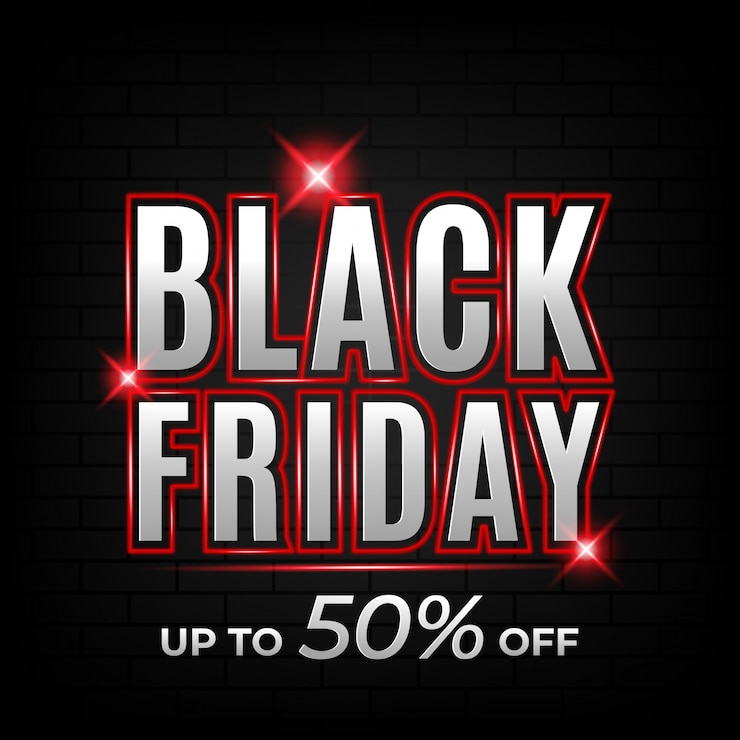 Vector colorful neon black friday