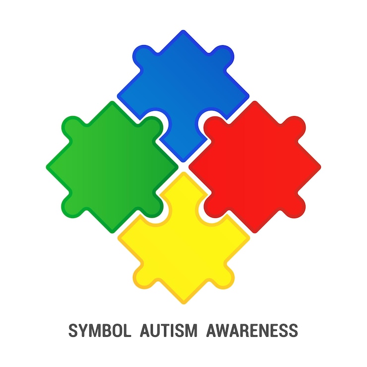 Vector colorful puzzle as symbol autism awareness