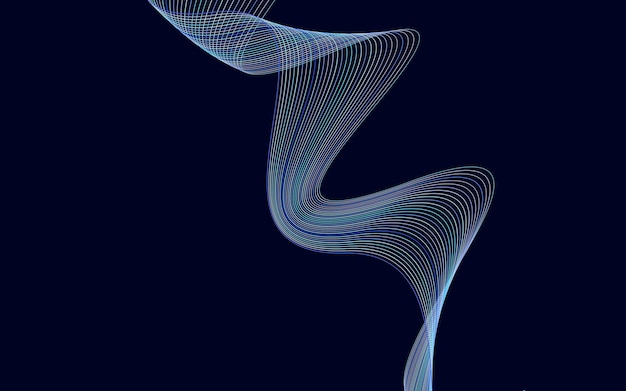 Colorful shiny wave with lines Curved wavy line smooth stripe Design element