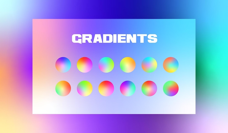Vector colorful trendy gradients for design projects