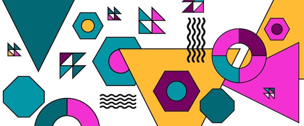 Colorful vector flat minimalist geometric abstract style banner For presentation background banner background poster certificate annual report cover
