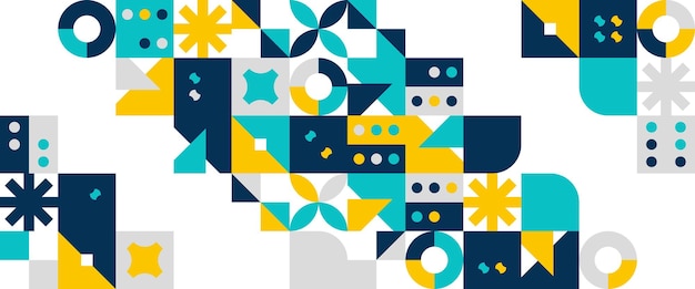 Colorful vector simple and minimalist flat mosaic banners with shapes Abstraction minimalism flat For background poster flyer banner invitation cover for book catalog report