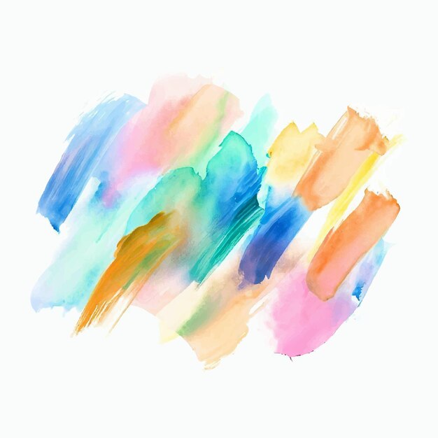 Colorful watercolor hand drawn paper texture torn splatter banner Wet brush painted spots and strokes abstract vector illustration