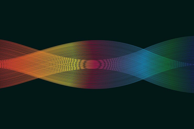 colorful wavy lines abstract background