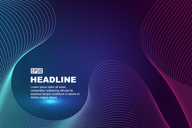 colorful wavy lines and dotted gradient fluid create an abstract vector background
