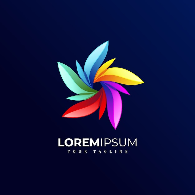 Colorfull Abstract Flower Logo 