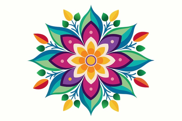 colorfull flower alpona design and ceramic e