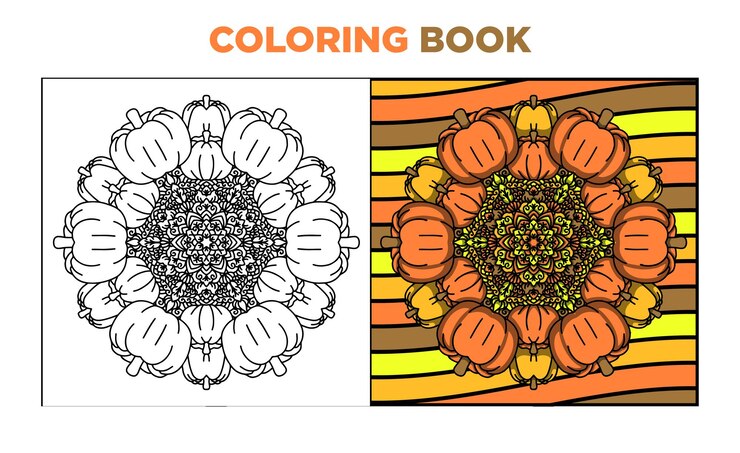 Vector coloring book mandala cute for kids
