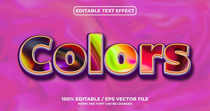 Vector colors editable text effect