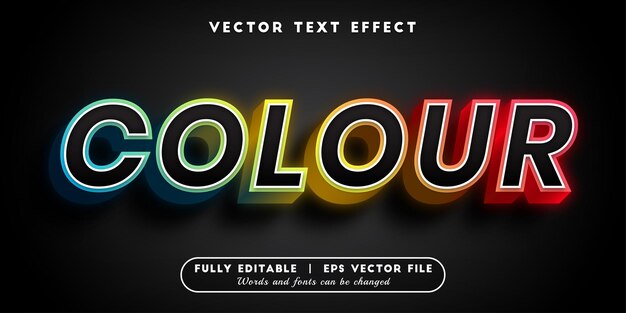 Colour text effect with editable text style