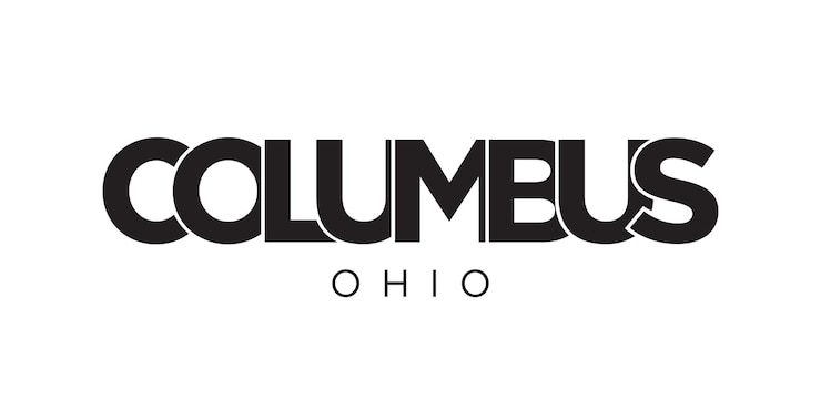 Vector columbus ohio usa typography slogan design america logo