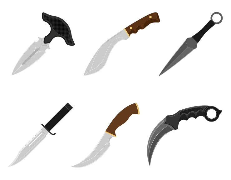 Vector combat knife weapon for killing flat style vector illustration