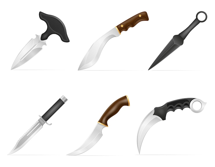 Vector combat knife weapon for killing vector illustration