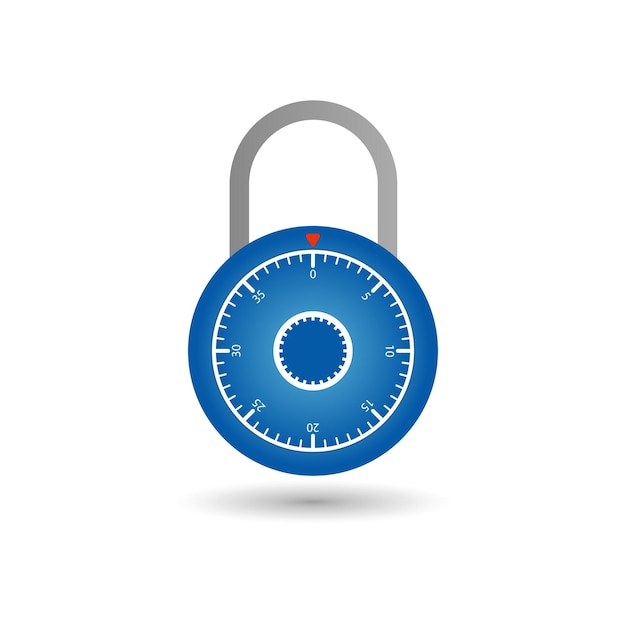Combination lock icon Wide Combination dial padlock icon for apps and web