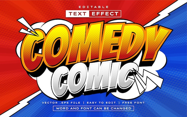 Comedy Comic 3D editable comic text effect style