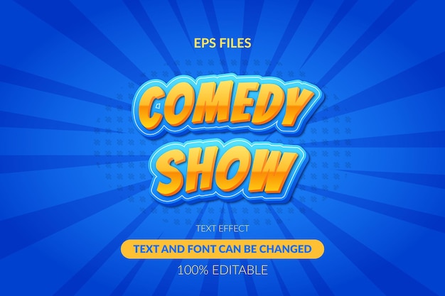 Comedy show comic laugh editable text effect eps vector file