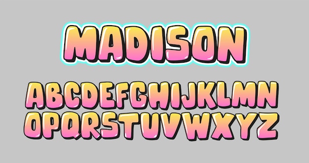 Comic alphabet Cartoon style for your design