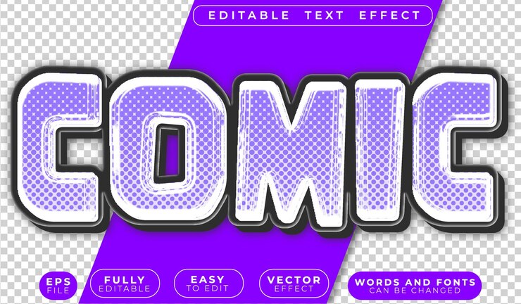 Vector comic cartoon funny doodle fully editable vector text file
