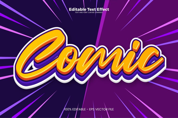 Vector comic editable text effect in modern trend style