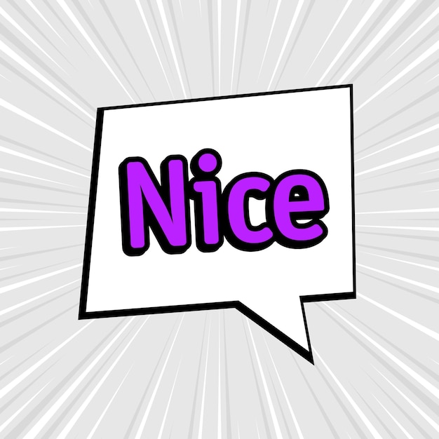 Comic speech bubbles isolated with text NICE