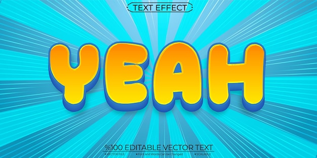 Comic Yellow Yeah Editable and Scalable Vector Text Effect